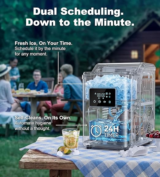 Nugget Ice Makers Countertop, Portable Pebble Ice Machine - Image 5