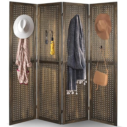 Babion 4 Panel Pegboard Display, Peg Board Room Divider Freestanding Folding by BabionDecorateYourhome