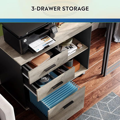 DEVAISE 3 Drawer Mobile File Cabinet, Wood Lateral Filing Cabinet, Printer Stand - Image 5