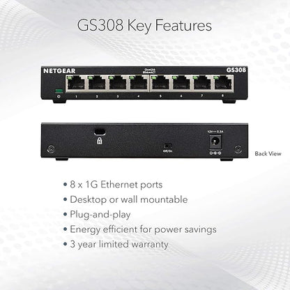 NETGEAR 8-Port Gigabit Ethernet Unmanaged Essentials Switch - Image 5