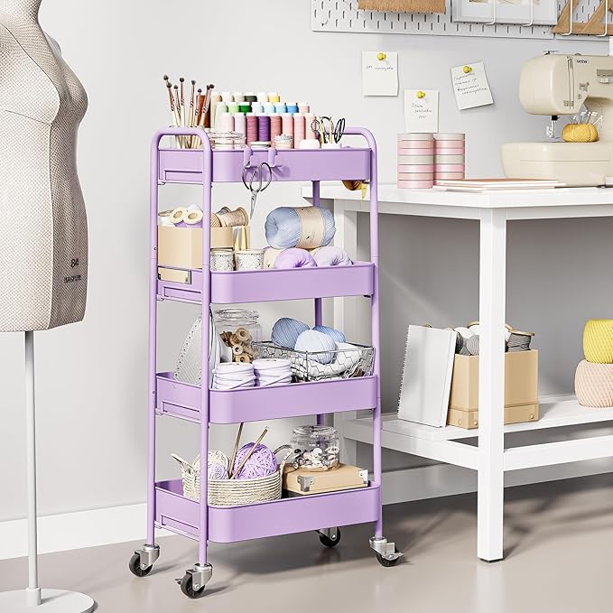 TOOLF 4-Tier Metal Rolling Cart - Image 8
