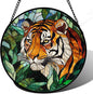 AMDERVEN Stained Glass Window Hanging, Fierce Tiger Sun Catcher by amderven
