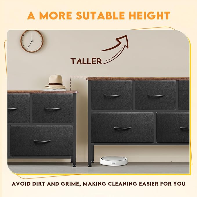 Curved Profile Dresser for Bedroom, Chest of Drawers, 5 Storage Drawers - Image 5
