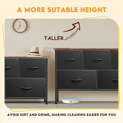 Curved Profile Dresser for Bedroom, Chest of Drawers, 5 Storage Drawers - Image 5
