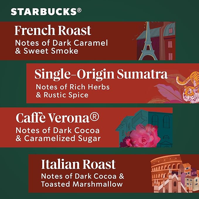 Starbucks K-Cup Coffee Pods, Dark Roast Hot or Iced Coffee, Variety Pack - Image 4