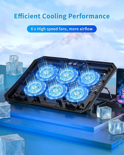 AICHESON Laptop Cooling Pad for 12-15.6 Inch, 6 Cooler Fans - Image 2