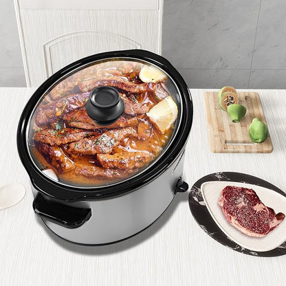 HOMECOOKIN 7 Quart Slow Cooker Oval Manual Pot Food Warmer - Image 6