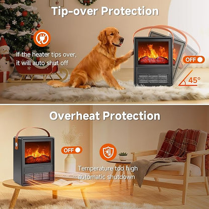 FLAME&SHADE Portable Electric Fireplace Heater - Image 3
