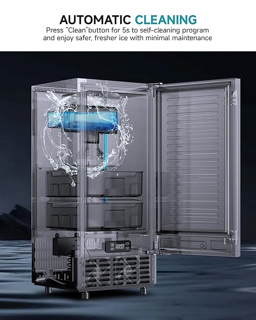 EUHOMY Under Counter Nugget Ice Maker Machine, Bulit-in Freestanding Ice Maker - Image 7