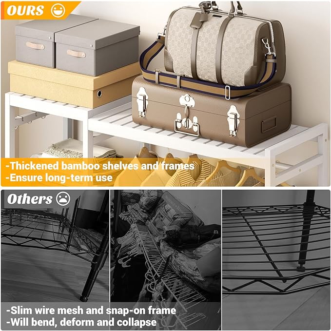 Homykic Bamboo Clothes Rack Garment Rack - Image 6