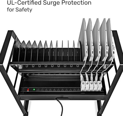 Line Leader 16-Device Mobile Charging Station | Steel Rolling Cart - Image 6