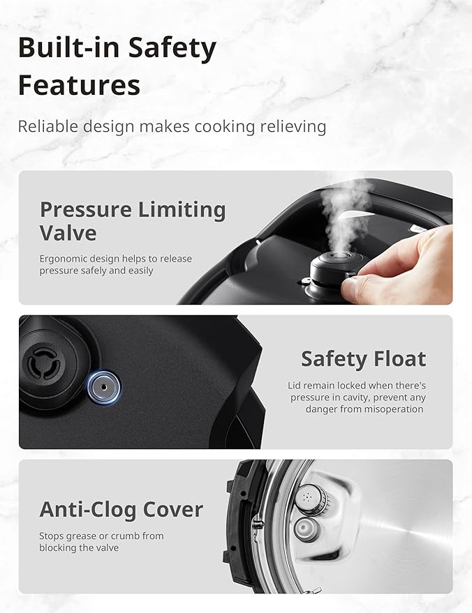 COMFEE' 9-in-1 Electric Pressure Cooker, 14 Presets Instant Multi Cooker Olla - Image 6