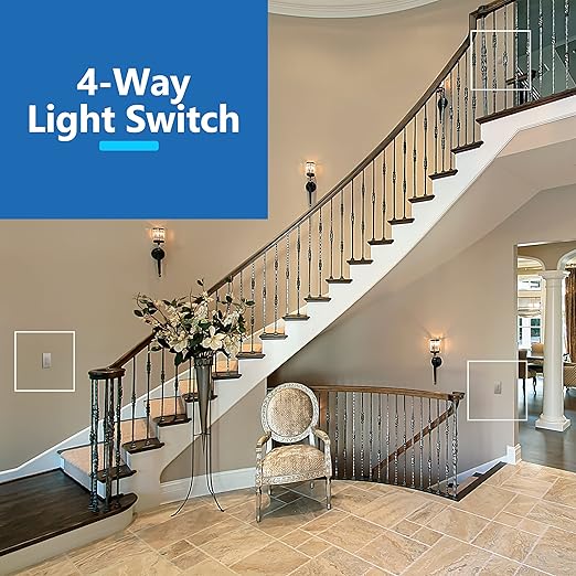 LIDER Minimalist Design Matte Finish Lighted 4-Way Decorator Light Switch - Image 2