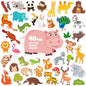 40PCS Animals Jelly Stickers for Kids, Safari Wildlife Window Clings for Toddlers Glass Windows, Thick Gel Clings Decals of Cute Lion Elephant, Removable Reusable Quiet Airplane Travel Toys