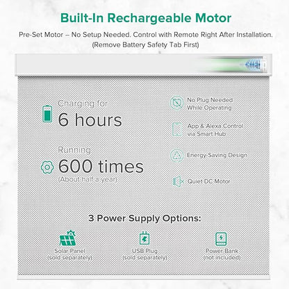 Kilonity Motorized Roller Shades, Light Filtering Remote Control Custom Window - Image 3