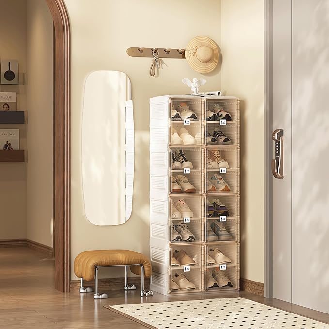 ANTBOX Shoe Organizer Storage Box, Portable Folding Shoe Rack - Image 6