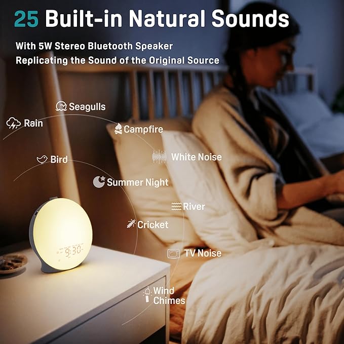 JALL Sunrise Alarm Clock White Noise Sound Machine - Image 2