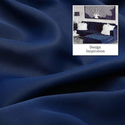 DUALIFE Navy Blue Blackout Curtains 96 Inch Length - Image 4