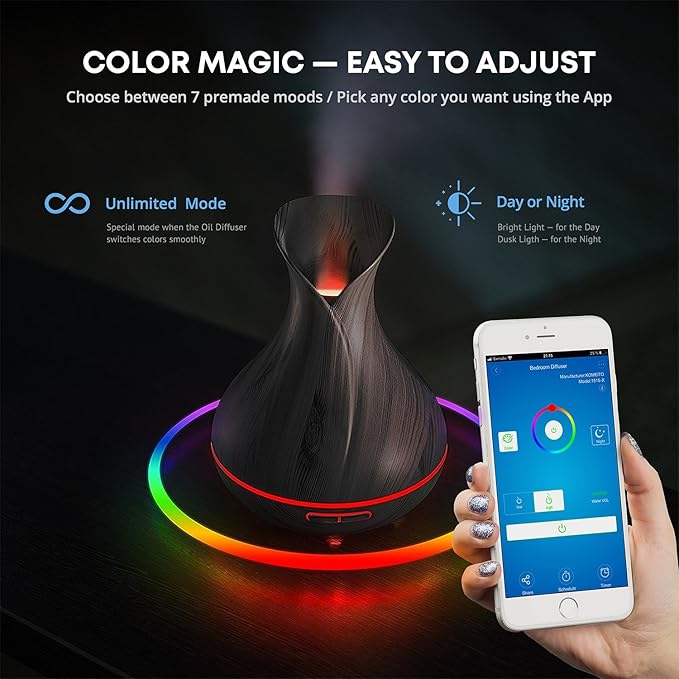 Smart WiFi Wireless Essential Oil Aromatherapy 400ml Ultrasonic Diffuser & - Image 3