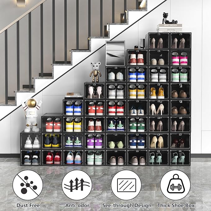 12 Pack Hard Sturdy Thickened Rigid XX Large Shoe Storage Organizer - Image 2