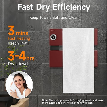 P&Bhusri Electric Heated Towel Rack, Fast Heating and Drying - Image 3