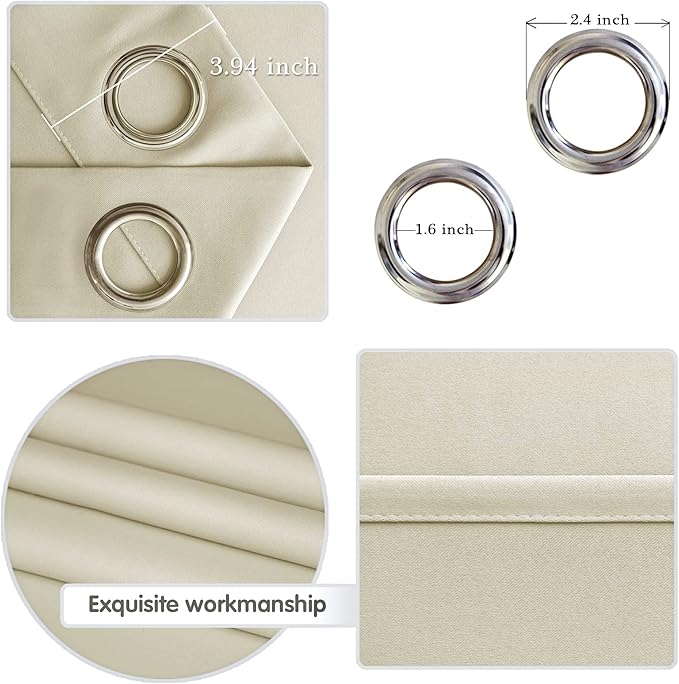 DWCN Blackout Curtains for Bedroom, Room Darkening Thermal Insulated & Light - Image 3