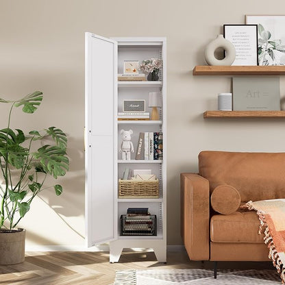 COFaR Tall Bathroom Storage Cabinet, Metal Farmhouse Narrow Slim Cabinet - Image 2