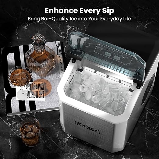 Countertop Ice Maker, 9 Ice Cubes in 10 Minutes, Self-Cleaning Portable Ice - Image 7