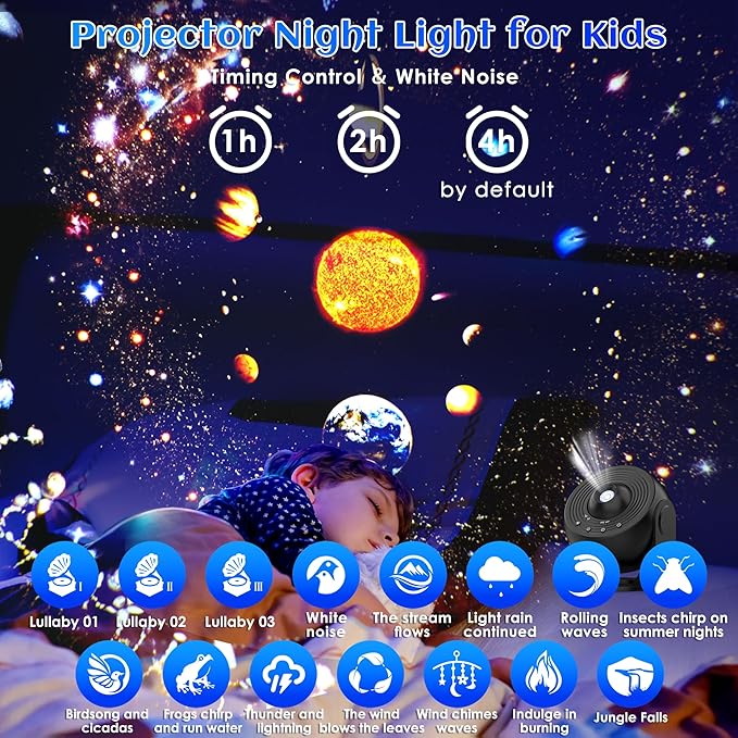 Galaxy Projector for Bedroom Pro Version, HD 12 in 1 Film Discs Star Projector - Image 3