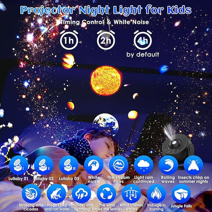 Galaxy Projector for Bedroom Pro Version, HD 12 in 1 Film Discs Star Projector - Image 3