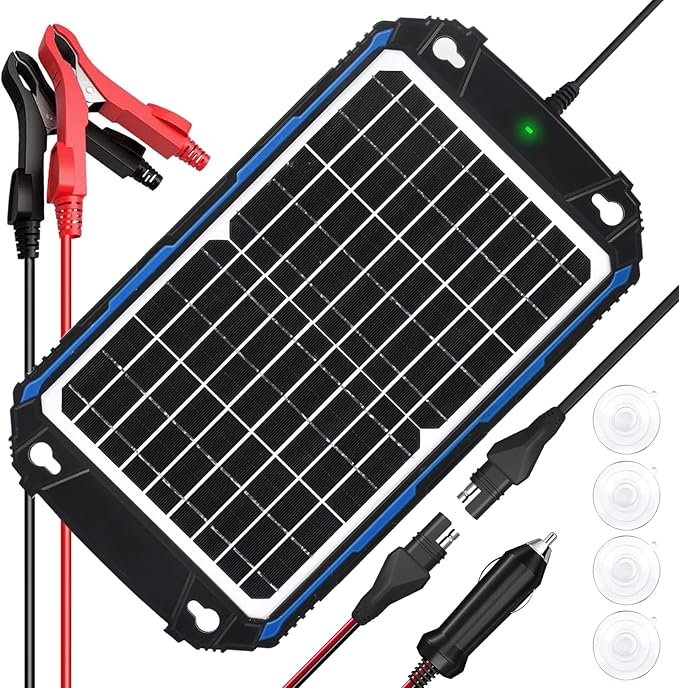 SUNER POWER Waterproof 12W 12V Solar Battery Charger & Maintainer Pro, Built-in by SUNERPOWER