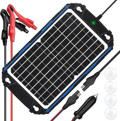 SUNER POWER Waterproof 12W 12V Solar Battery Charger & Maintainer Pro, Built-in by SUNERPOWER