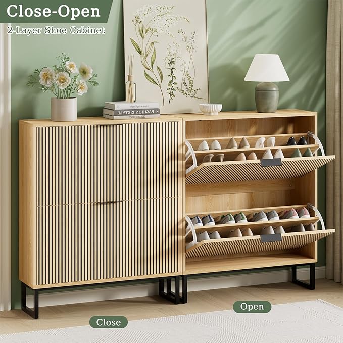 Shoe Cabinet Storage Entryway Slim, Shoe Organizer Cabinet - Image 5