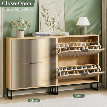 Shoe Cabinet Storage Entryway Slim, Shoe Organizer Cabinet - Image 5