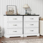 Nightstand Set of 2, Rustic Farmhouse Wood Small Dresser, Bedside Table by Thacuok