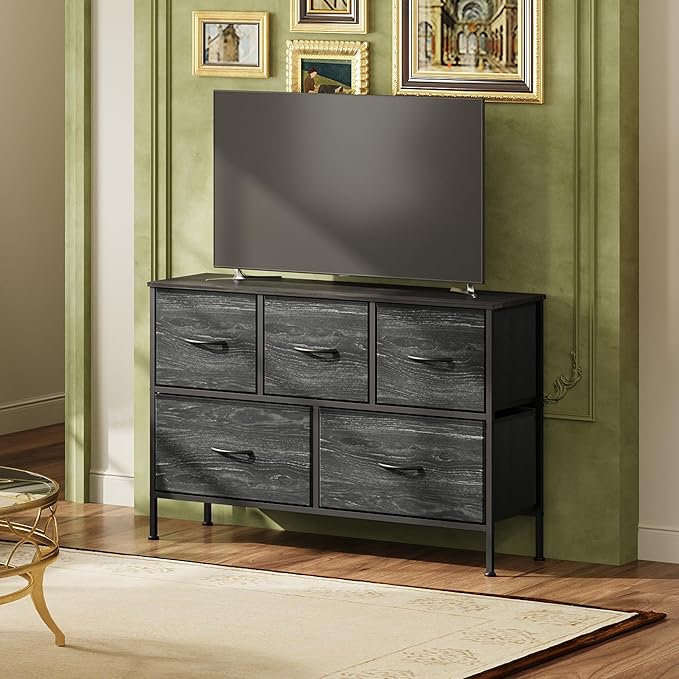 WLIVE Dresser for Bedroom with 5 Drawers, Long Storage Dresser, Fabric Dressers - Image 2