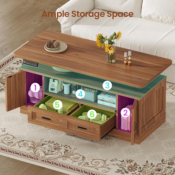 SEDETA 47.2" Electric Standing Coffee Table - Image 5