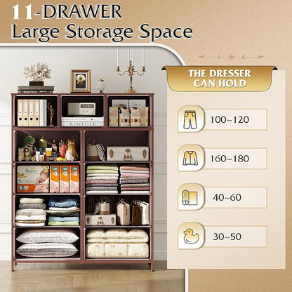 WLIVE Tall Dresser for Bedroom, Fabric Dresser Storage Tower, Chest of Drawers - Image 5