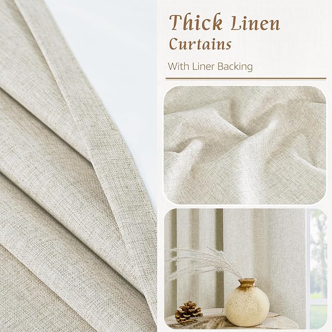 LAMIT Full Blackout Window Linen Curtains - Image 8