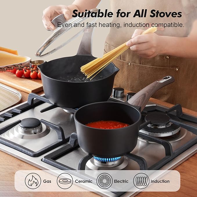 SENSARTE 1.5 & 2.5 Quart Sauce Pan Sets - Image 4