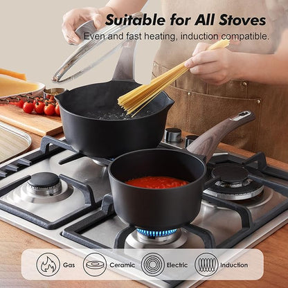 SENSARTE 1.5 & 2.5 Quart Sauce Pan Sets - Image 4