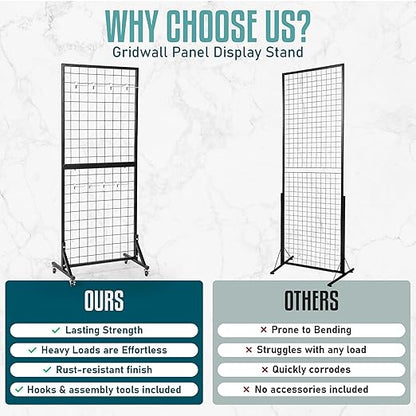 2 Gridwall Panels | 5 FT Tall x 2 FT Wide Portable Display Stand - Image 3