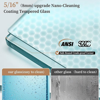 36" W x 76" H Fixed Glass Shower Panel, Frameless Shower Glass Panel - Image 3