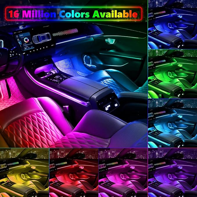 Acrylic Interior Car LED Strip Light, AMKI Dreamcolor Car Neon Light - Image 3