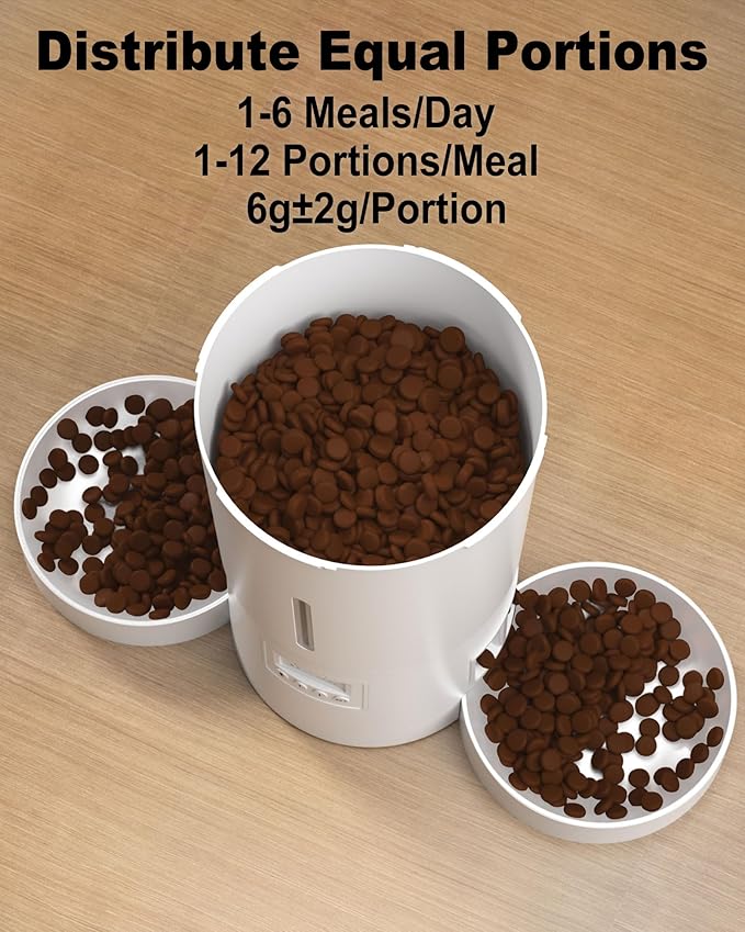 Automatic Cat Feeder for 2 Cats, Dual Bowl Dry Pet Food Dispenser - Image 5