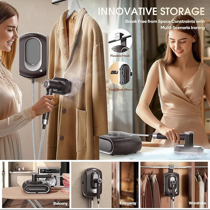 Newbealer 2In1 Pro Steam Station Iron, 1550W Turbo 3-level Steam & 3 Dry Heat - Image 2