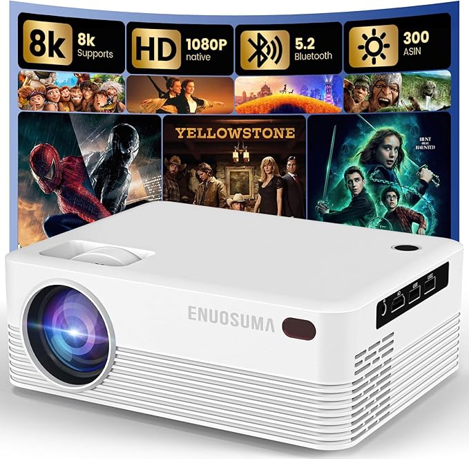 Mini Projector, H5 Portable Video Projector by ENUOSUMA