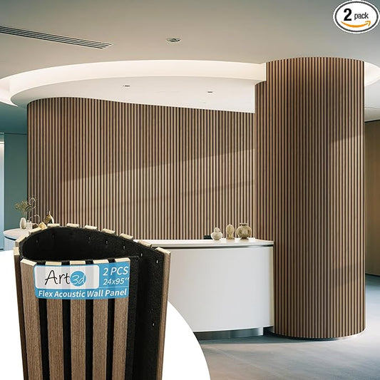 Art3d 2-Pack Acoustic Wood Slat Wall Panel by Art3d