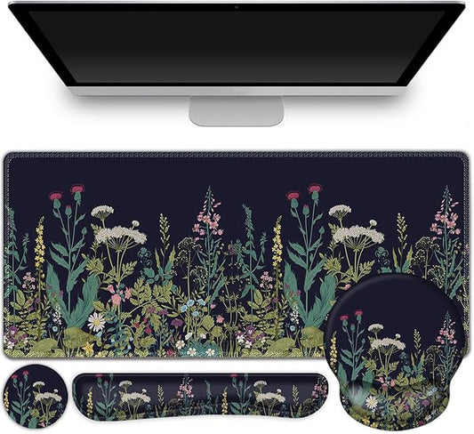ToLuLu Desk Mat, XXL Large Mouse Pad Wrist Support Set，4 in1 Gaming Mousepad by ToLuLu
