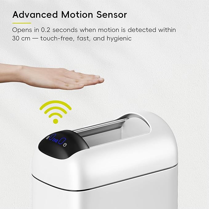 EKO Astro Slim Sensor Trash Can, 10L / 2.6 Gallon Touchless Garbage Bin - Image 7